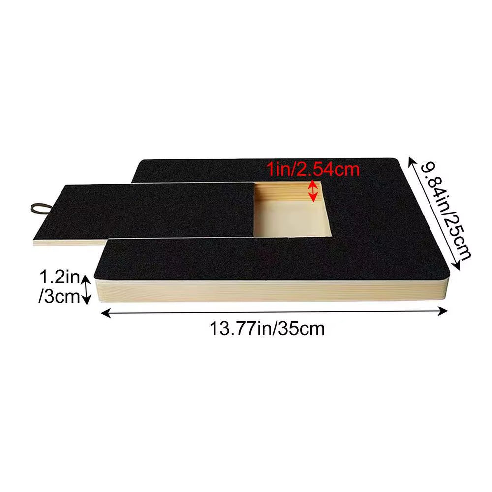 Dog Nail Scratch Board Nail Trim Pad Pull-Out Wooden Pet Scratching Board Toy Built-In Treat Box Dog Sandpaper Board Scratcher