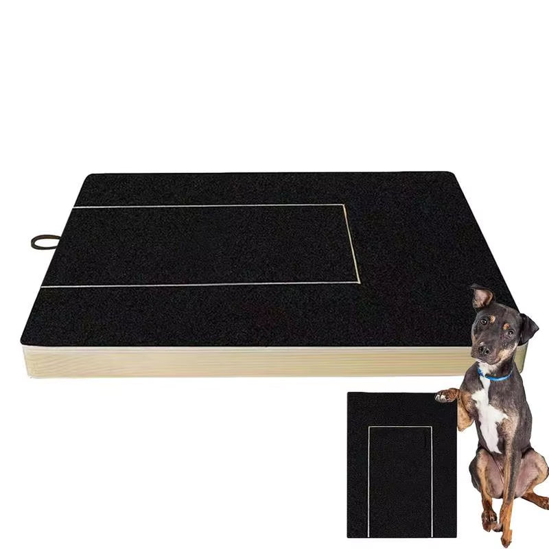 Dog Nail Scratch Board Nail Trim Pad Pull-Out Wooden Pet Scratching Board Toy Built-In Treat Box Dog Sandpaper Board Scratcher