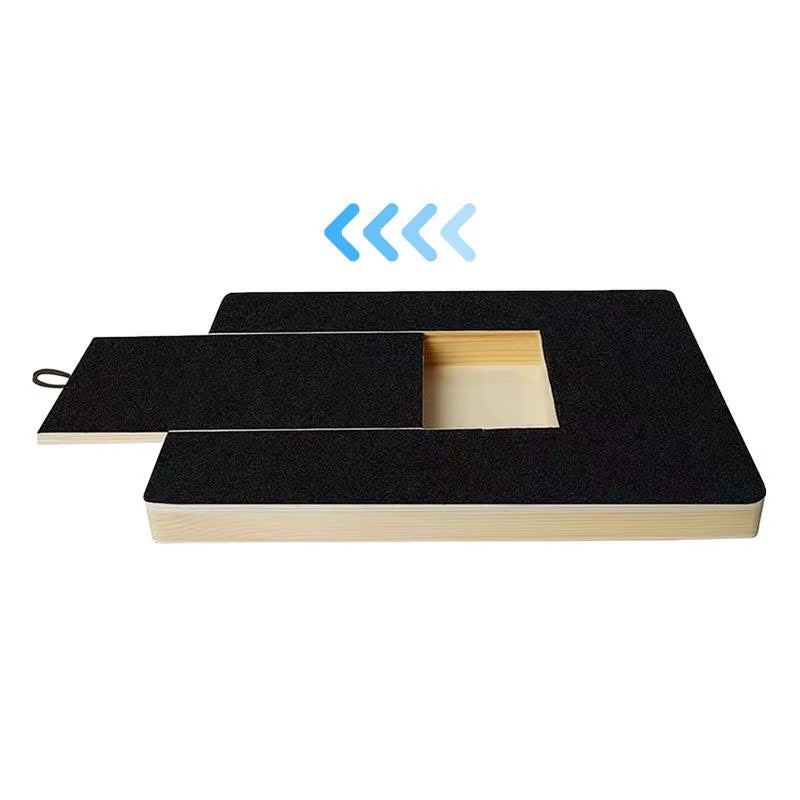 Dog Nail Scratch Board Nail Trim Pad Pull-Out Wooden Pet Scratching Board Toy Built-In Treat Box Dog Sandpaper Board Scratcher